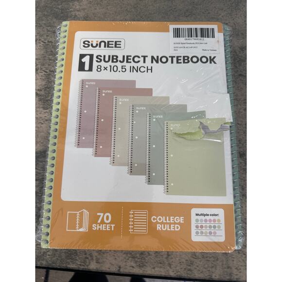 College Ruled Paper, 8" x 10-1/2", 70 Sheets per Notebook- 6 Pack, Multicolor - Picture 2 of 6